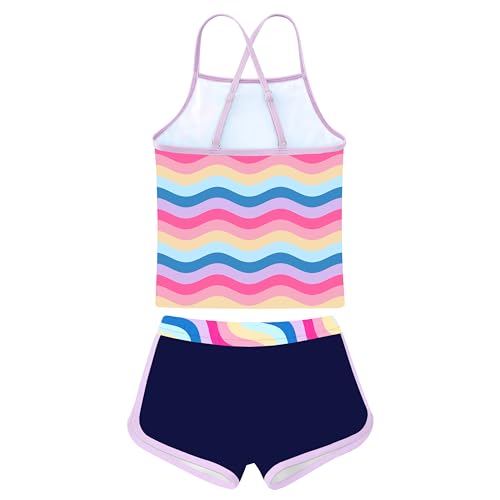 Girls Swimsuit Two Piece Bathing Suits Tankini with Adjustable Strap Swimwear with Boyshort2