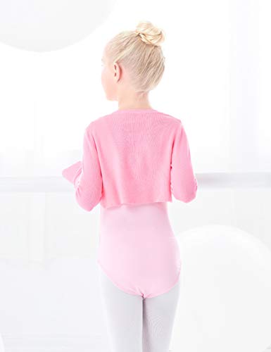 Image of Daydance Kids Girl's Ballet Shrug Knit Pullover Dance Sweater with Thumb Holes