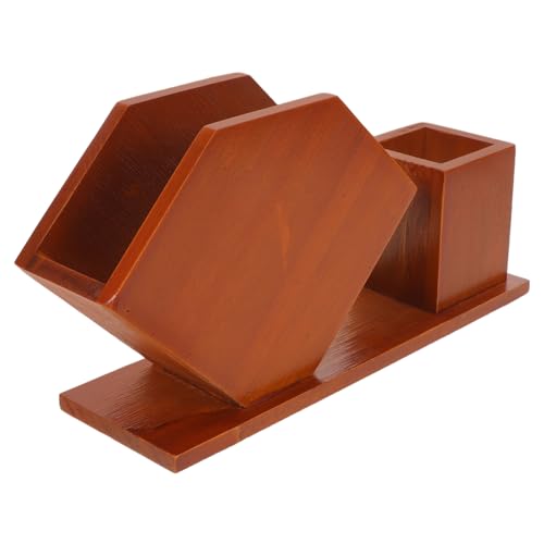 VILLCASE Organizador de Madera Vintage con Compartimentos Múltiples Soporte de Servilletas y Palillos Caja para Escritorio Almacenamiento Compacto para Hogar y Oficina