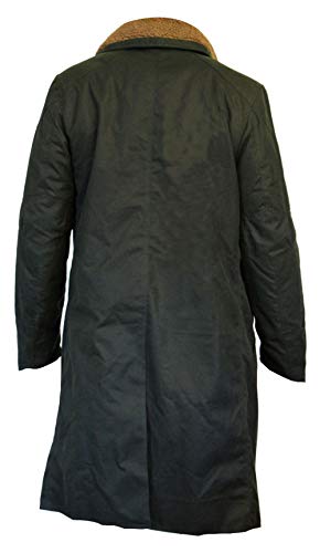 SpazeUp Men's Officer K 2049 Costume Coat Jacket - Black Cotton Trench Coat with Faux Fur Collar3