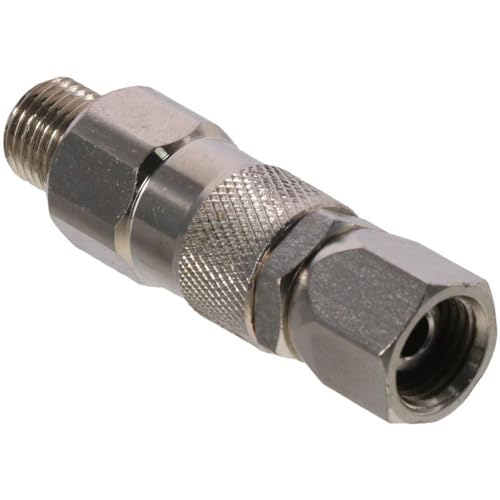 Image of FEIYING Gauges,Quick Connect Fitting Stainless Steel Airless Silver Spray Gun Test Adapter 360 Degree Rotation Swivel Head