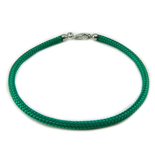 Bracelet vert porte-bonheur en sagola et argent 925, cadeau idéal