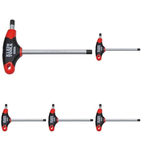 Image of Klein Tools JTH9E08 1 /8-Inch Hex Key, Journeyman T-Handle, 9-Inch (Pack of 5)