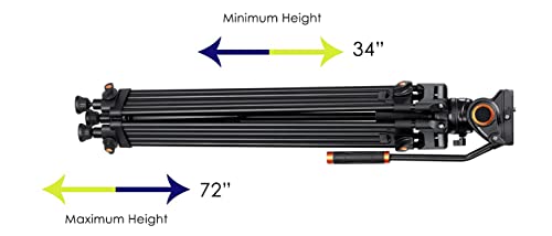Professional Quad Tube Aluminium 72" Tripod For Sony Hxr-Mc2500 (Fluid Head) #TOP5
