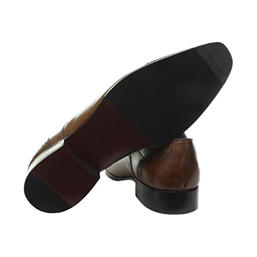 Roamers Mens Zwart Lederen Pleat Cap Oxford Smart Schoenen - Zwart Leer, Mens UK 7/EU 41 - Afbeelding 4