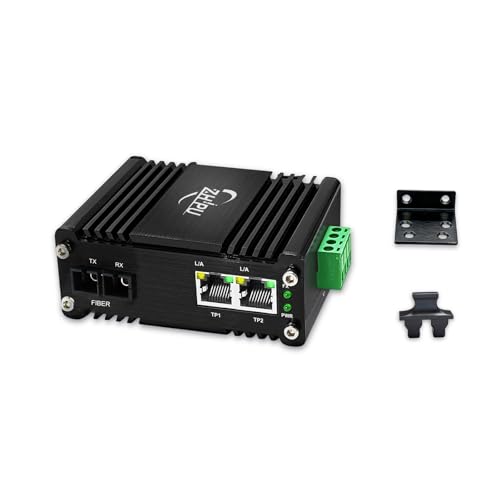 Image of Industrial Gigabit Media Converter Single Mode SC 20km 12~48VDC