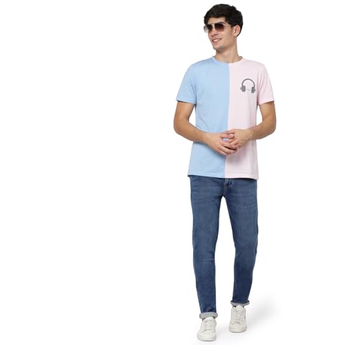 Image of i'sol Men's Tapered Fit Solid Mid-Rise Stretchable Casual Jeans