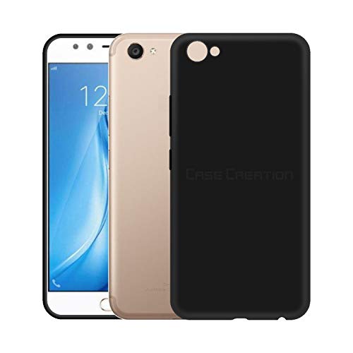 Image of Case Creation Luxurious OG Series for VivoV5 Case Cover,Anti-Dirty Slim Case Frosted Matte Cute Candy TPU Raised Bezel (Splash of Color) Back Cover for Vivo V5 -Black