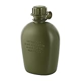 M-Tac 1 Quart Plastic Canteen 34 Oz /1L - Army Military Water Bottle for Hiking Camping Airsoft Backpacking (Olive)