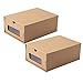 cabilock 2 Piezas Engrosan La Caja de Zapatos del Cajón de Papel Caja de Zapatos Transparente a Prueba de Polvo (Estilo Transparente de Color Caqui 30X21cm)