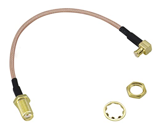 HCFeng RG316 SMA to MCX Right Angle Cable, SMA Female to MCX Male Right Angle 90 Degree Extension Coaxail Cable R-F coaxial Coax Cable Assembly Cable for Antenna,RF Device,Radios [6inch/15cm]