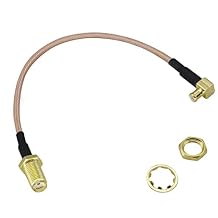 RG316 SMA to MCX Right Angle Cable, SMA Female to MCX Male Right Angle 90 Degree Extension Coaxail Cable R-F coaxial Coax Adapter Assembly Ca-ble for Antenna,RF Device [6inch/15cm]