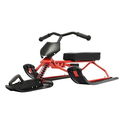 Trineo infantil de nieve, con volante, con volante, con volante, para niños a partir de 5 años, con 3 esquís, carga de 80 kg