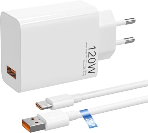 120W ladegerät für Xiaomi 15, 14, 13, 12, 13t, 12t, 12s, Redmi Note 14/13 Pro+/12 Pro+/11 P+ 5G, 12, 11 P Plus, K70, K60...