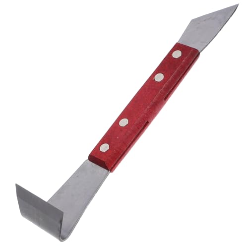 Lurrose Raspador de Corteza de Árbol Mango de Madera Dos Funciones, Herramienta Manual para Jardinería y Huerto, 1 Unidad, Uso en Patio y Granja, Cortador de Corteza para Color Aleatorio
