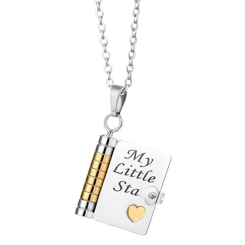 My Little Star Book Necklace–Daughter Gifts from Mom Dad,Adj...