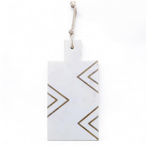Tabla de mármol blanca y dorada 35.6x22.9 cm rectangular miniatura 1