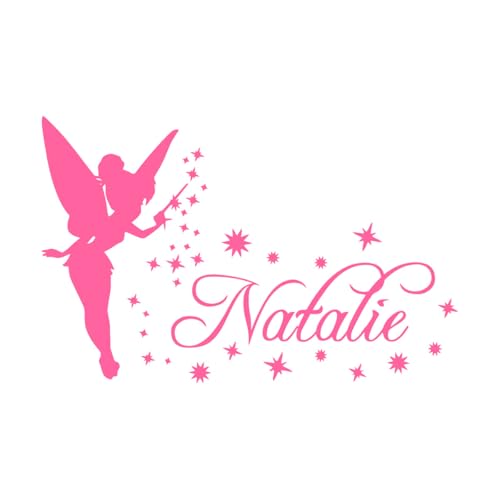 Nom WALL DECAL Vinyle Stickers Autocollant Magique Petite Princesse Personnalisé Fille Nom Stickers Muraux pour Chambre de Bébé Filles Extra Large - 67x105...