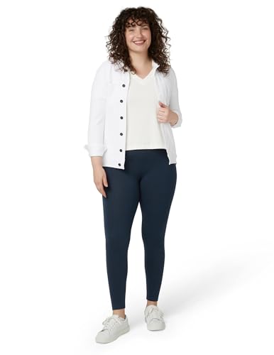 No Nonsense Women's Leggings - Soft Cotton Feel, Comfortable & Perfect for Layering, Gentle Elastic Waistband, Twilight, Medium