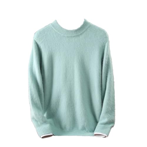 Men's Cashmere Sweater Semi-High Round Neck Pullovers Knit Sweater Autumn Winter Thick Jumper Top