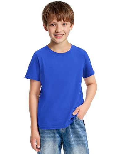 BOOPH Boys Shirts Short Sleeve T-Shirts Kids Basic Crew Neck Tops Casual Cotton Tees Clothes