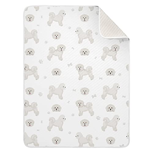 Image of Bichon Frise Dog Swaddle Blanket for Infants, Lightweight Soft Swaddling Blanket for Crib, Stroller, 30x40 in