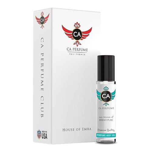 CA Perfume Impression of Erbah Pure Unisex Fragrance Oil Amber Scent Long Lasting Perfumes for Women &amp; Men Travel Size TSA Ready Mini Parfum Body Oil Roll-on 0.33 Fl Oz 10ml