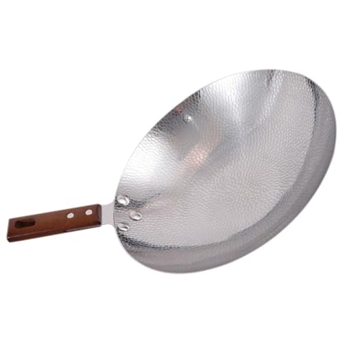 Wok de acero inoxidable con mango de madera ergonómico miniatura 1