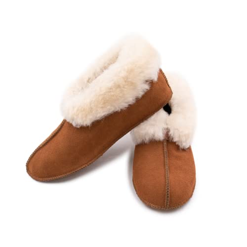 surell Shearling Lamb Soft Sole Slippers - Tan