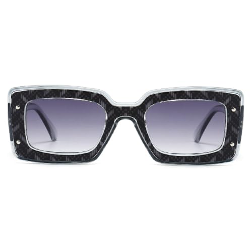 Image of Fashion Square Sunglasses For Women Men Rivet Decoration Luxury Ladies Sun Glasses UV400 Shades Lady Leopard Eyewear