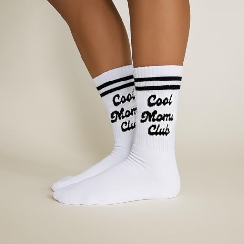 Cool Moms Club Socks – Funny Crew Socks for Women, Gifts for Mom, Birthday or Mother’s Day Present, New Mom Gift Idea, Mom Life Apparel, Cute and Comfy3
