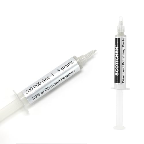 SCOTTCHEN Diamond Polishing Paste,200,000 Grit 0-0.1 Microns Lapping Compound with 50% Concentration of Diamond Powders for Jewelry, Metal, Ring, Glass, Coin,etc.-5 Gram