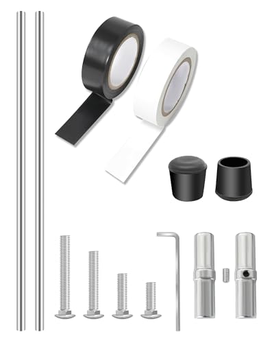Tofcbye 6 ft Aluminum Color Guard Flag Pole with Weight 2 * 3-ft Color Guard Pole Can Be Used Alone 3ft with Plastic Black End Cap Tips and Tape for Standard Lightweight Practice Pole Flags