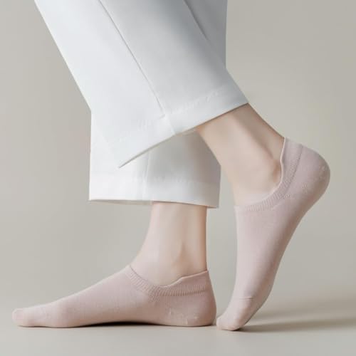 Image of Ankle Socks for Women Pure Cotton No Show Socks Womens with Heel Tab Color Low Cut Soft 5 Pairs 4-8