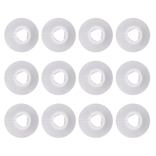MAGICLULU 12 Cubiertas Decorativas Redondas de Pvc para Tuberías de Calefacción, Tamaño 16, Color Claro, Accesorio Práctico para Cubrir Orificios en Paredes y Embellecer Radiadores de Agua