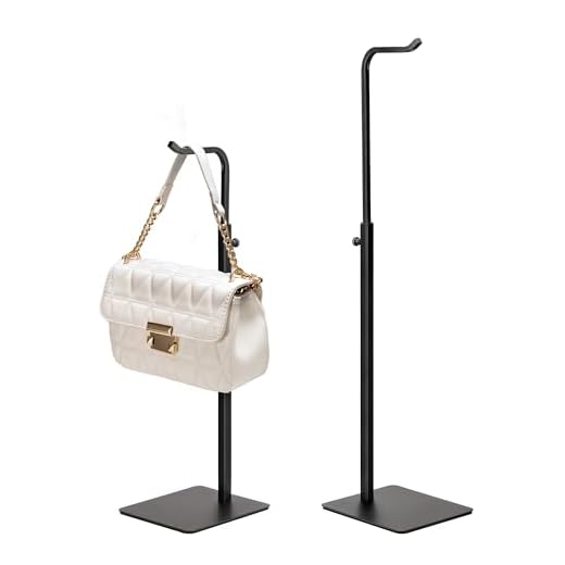 Josmimic 2 Pack Purse Holder Handbag Display Stand: Hanger Rack Showing Bags, Purses, and Wreath, Adjustable Black Hook Stand for Tabletop, Closet, Desk, and Retail Use for Vendors