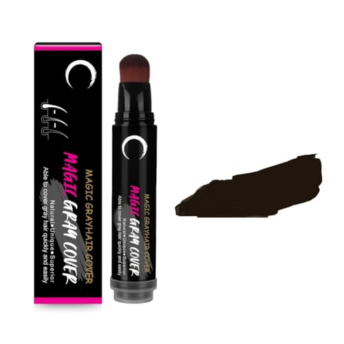 AUTMOR Lápiz de tinte para el cabello negro y marrón, para hombres y mujeres, cobertura instantánea de color de larga duración, absorción rápida del color (marrón negro 20 ml)