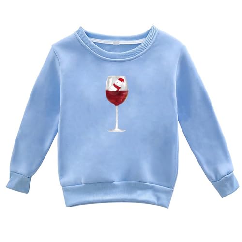 Girls Fall and Winter Christmas Print Casual Round Neck Long Sleeve Sweater Kids Toddler Blouse Hoodies Sweatshirt