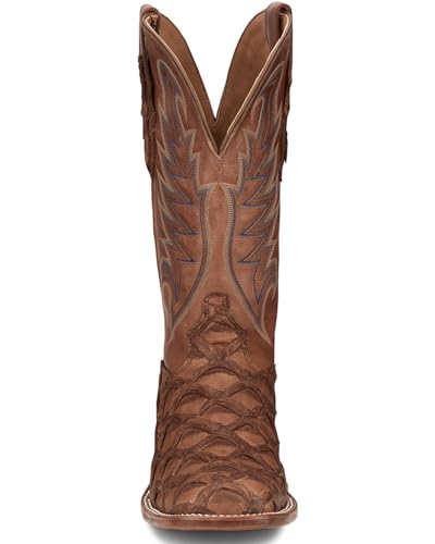 Tony Lama Men's Everett Exotic Pirarucu Western Boot Broad Square Toe - Ep82714
