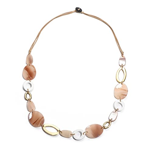 Collier résine acrylique longue avec cordon premium fait main