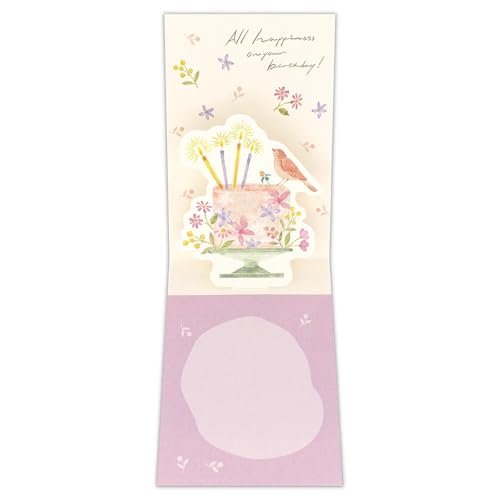 エヌビー社 立体ミニカード 誕生日 花ゆれる | バースデーカード ポップアップ 封筒は奉書紙 ※郵送できません