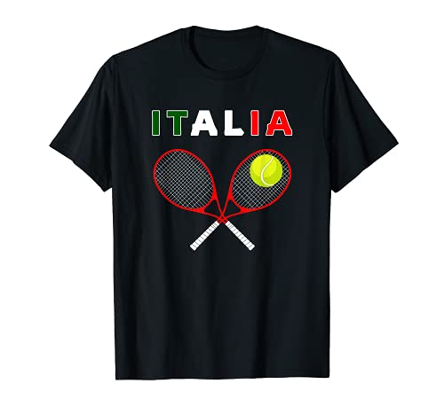 Italy Tennis Graphics / Country Italia Flag Pride T-Shirt, Black