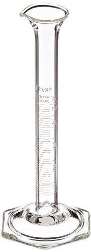 Image of Pyrex Single Metric Scale Graduated TD Cylinder with Spout, 5ml Capacity, 12mm OD x 117mm Height (Case of 12)
