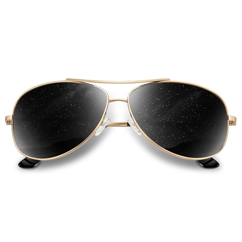 Image of KALIYADI Polarized Aviator-Sunglasses-for-Men Women Mens-Sunglasses: Lightweight Polit Sun Glasses Upgraded UV400 for Driving