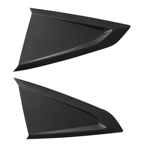 IKON MOTORSPORTS Side Window Louver Compatible with 2024-2025 Ford Mustang 7th Gen S650 Coupe 2-Door, V Style ABS Plastic Matte Black Rear Air Vent Scoop Shades Cover Blinds Trim