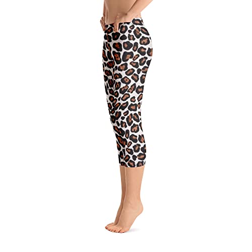 Legging capri léopard blanc L extensible et anti-frottement