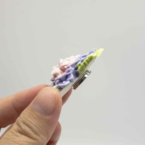 Imán decorativo de cerámica Hydrangea morado 3D miniatura 5