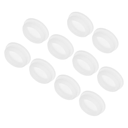 Image of MECCANIXITY 10pcs Silicone Snap in Locking Hole Plugs,32.6mm /1.3 Inch Mounting Diameter Narrow Groove Width 5mm Panel Seal Cover Round for Kitchen Bulkheads Waterproof Sealing Plugs Clear