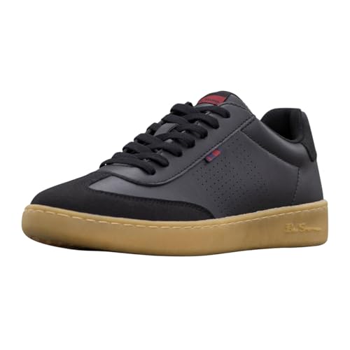 Ben Sherman Mens Glasgow Lace Up Sneakers Shoes Casual - Black