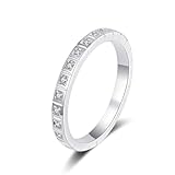 Anillo de boda Detalle Hecho de plata de ley 925, piedra: 0.165 quilates forma redonda moissanite. La exquisita artesanía se utiliza para mejorar el brillo y la practicidad de las joyas.